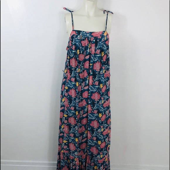 LOFT Floral Print Maxi Dress With X Strap Back - Picture 4 of 7